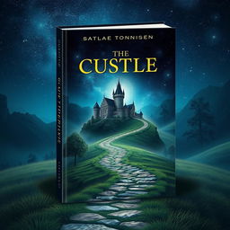 A captivating and artistic book cover design featuring a mysterious and enchanting landscape