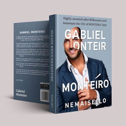 A book cover design featuring Gabriel Monteiro, a highly sought-after billionaire and CEO of Monteiro Tech