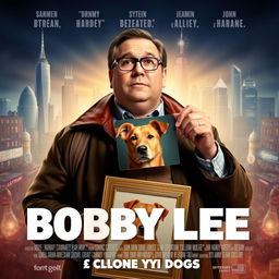 A movie poster featuring Bobby Lee, who is on a mission to raise money to clone his deceased dog