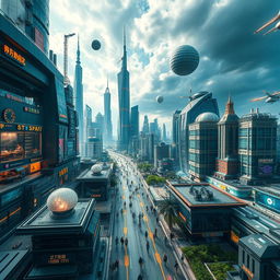 Create an image depicting a time lapse of the future, showcasing the unpredictable nature of technological and societal advancements