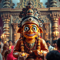 Create an image depicting Jagannath Mahaprabhu, the revered deity in Hinduism, especially in Odisha, India