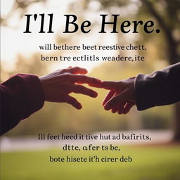 Create an emotional and heartwarming image inspired by the lyrics "I'll Be Here