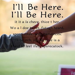 Create an emotional and heartwarming image inspired by the lyrics "I'll Be Here