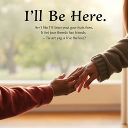 Create a photorealistic artwork inspired by the lyrics "I'll Be Here