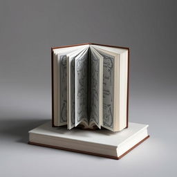 Create a reflexive book cover featuring an intricate design of a book within a book