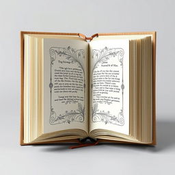 Create a reflexive book cover featuring an intricate design of a book within a book