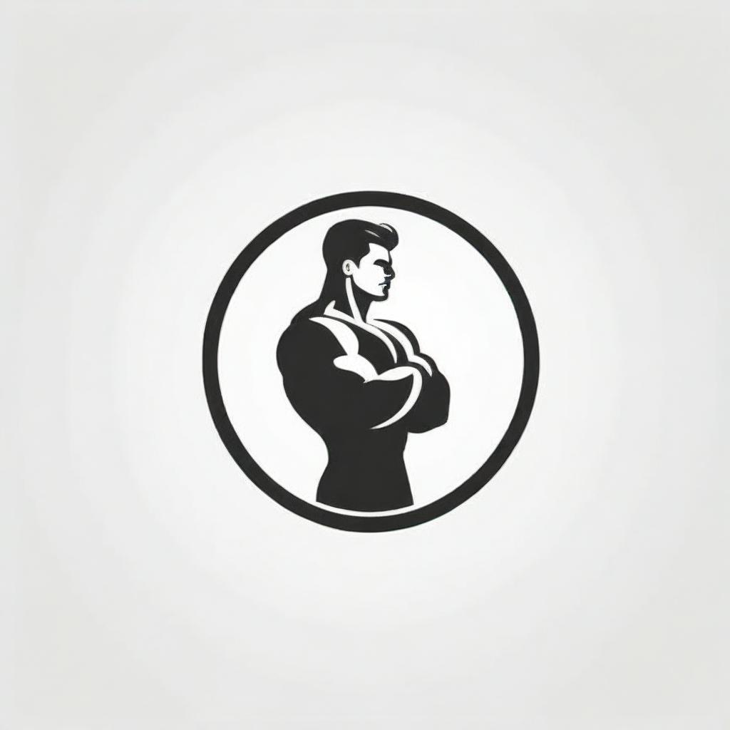 Create a logo for 'PowerFit Gym'. It should feature a strong, flexing bicep symbolizing strength and fitness.