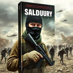 A book cover featuring a soldier with a mask covering his entire face, holding a weapon