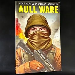 A book cover featuring a soldier with a mask covering his entire face, holding a weapon