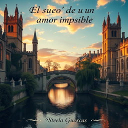 Generate a romantic realism style image of a majestic university campus evoking the architecture of the University of Cambridge