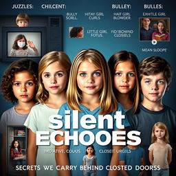 Create a movie poster for 'Silent Echoes: Secrets We Carry Behind Closed Doors'