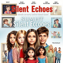 Create a movie poster for 'Silent Echoes: Secrets We Carry Behind Closed Doors'