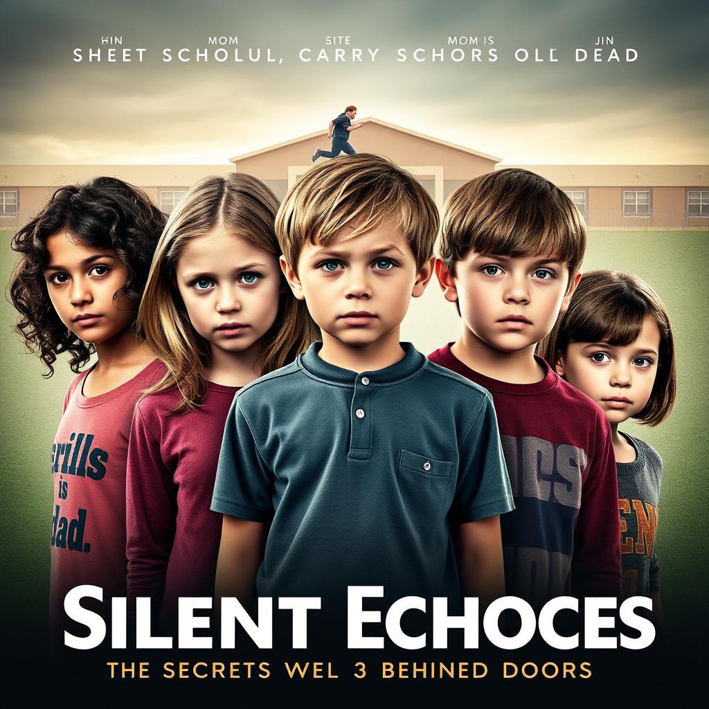 Create a movie poster for 'Silent Echoes: The Secrets We Carry Behind Closed Doors'