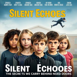 Create a movie poster for 'Silent Echoes: The Secrets We Carry Behind Closed Doors'