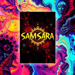 A trippy movie poster background with the title 'Samsara'