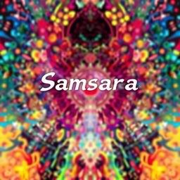 A trippy movie poster background with the title 'Samsara'