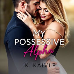 A romantic couple featured on the cover of a book titled 'My Possessive Alpha' by K