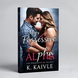 A romantic couple featured on the cover of a book titled 'My Possessive Alpha' by K