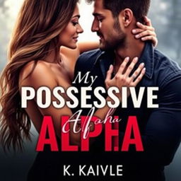 A romantic couple featured on the cover of a book titled 'My Possessive Alpha' by K