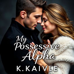 A romantic couple featured on the cover of a book titled 'My Possessive Alpha' by K