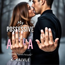 A romantic couple featured on the cover of a book titled 'My Possessive Alpha' by K