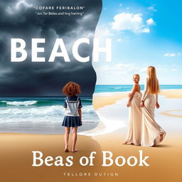 A book cover featuring a beach divided in half