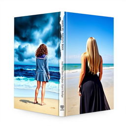 A book cover featuring a beach divided in half