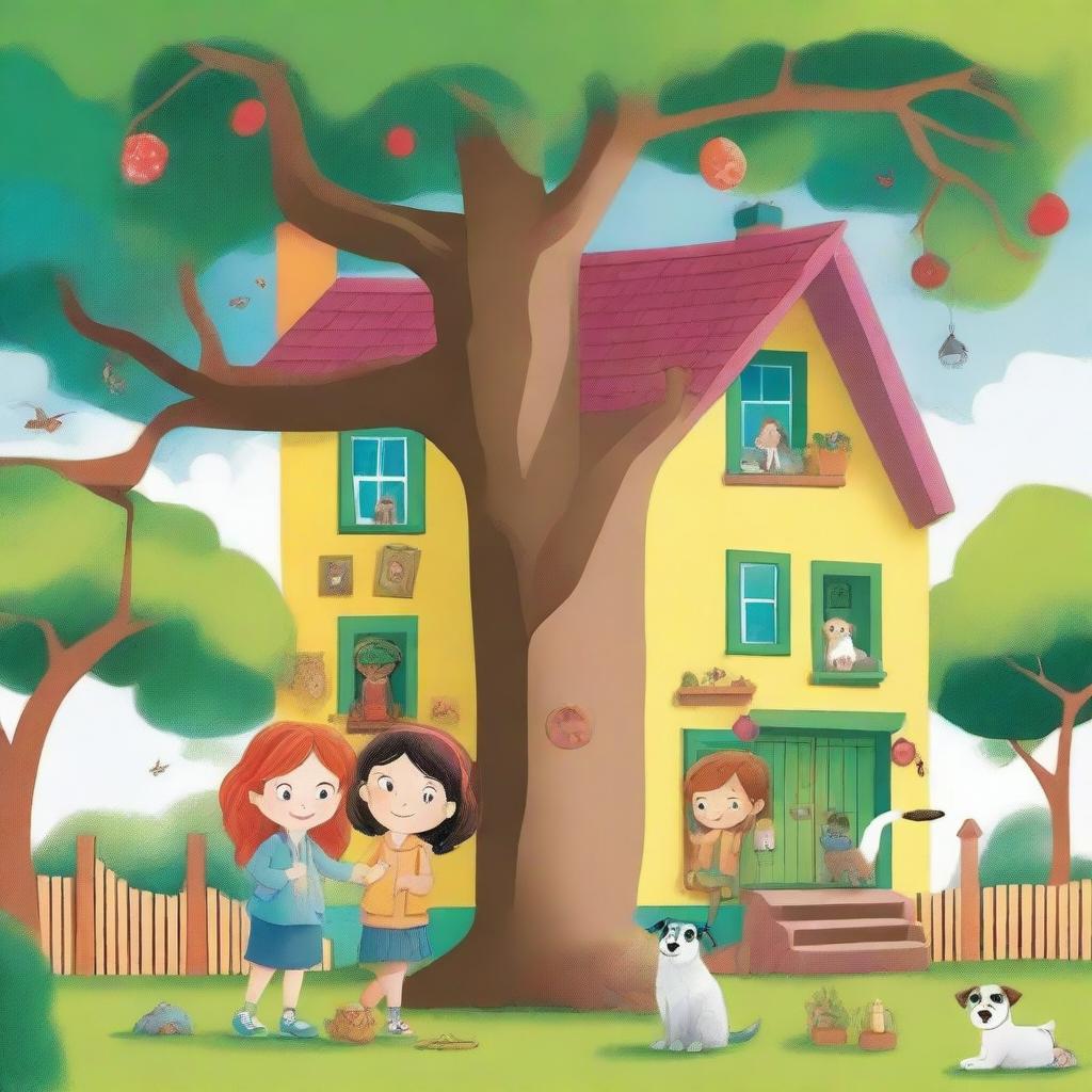 Portada infantil que muestra una casa club sobre un árbol