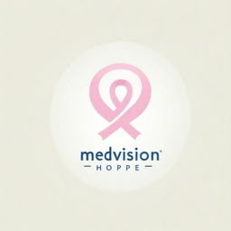 Design a professional and clean logo for a company called 'Medvision', incorporating a breast cancer awareness ribbon. The logo should include the tagline 'Life Beyond Hope', and represent trust, hope and medical expertise.