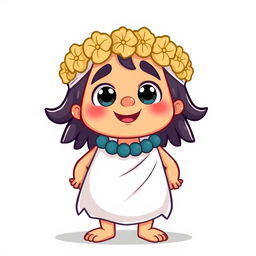 A cute and funny cartoon version of a toga