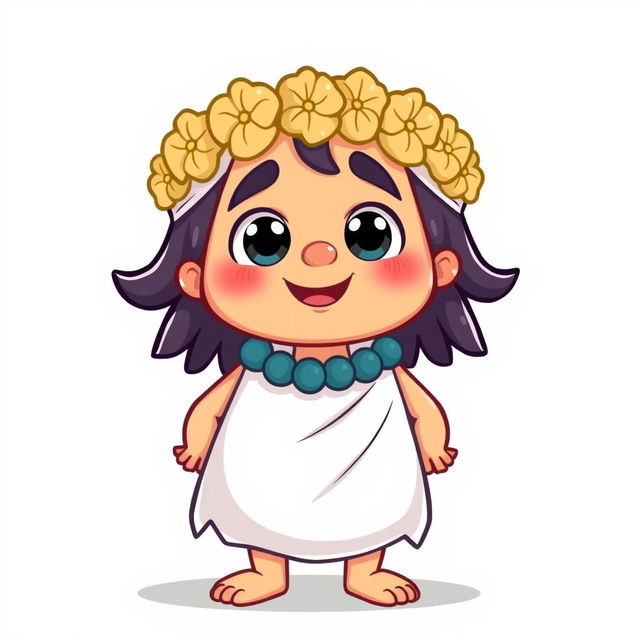 A cute and funny cartoon version of a toga