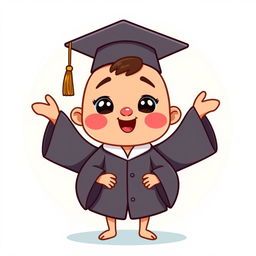 A cute and funny cartoon version of a graduation gown and cap