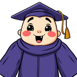 A cute and funny cartoon version of a graduation gown and cap