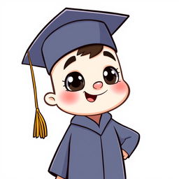 A cute and funny cartoon version of a graduation gown and cap