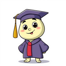 A cute and funny cartoon version of a graduation gown and cap