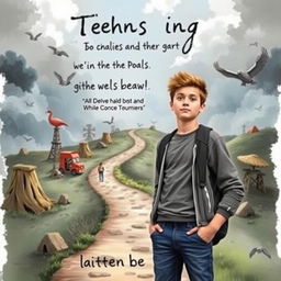 A novel cover depicting a teenager overcoming various life challenges