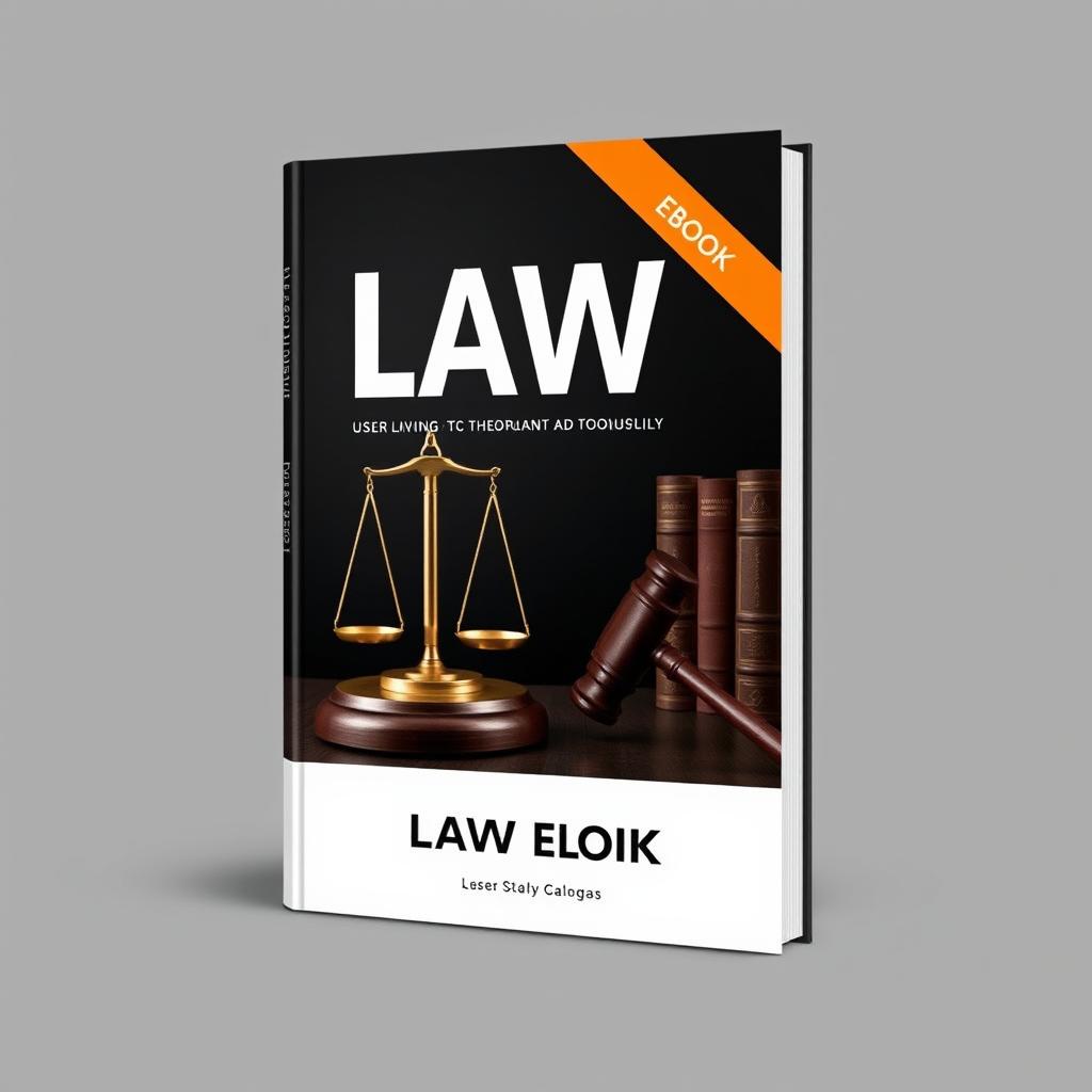 A professional and sleek ebook cover for a law book