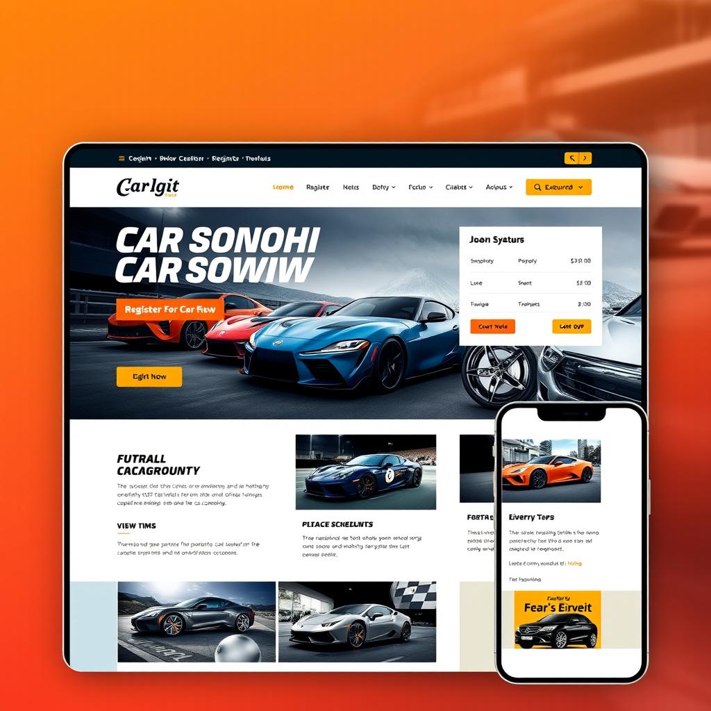 Create a visually stunning and engaging website for a car show