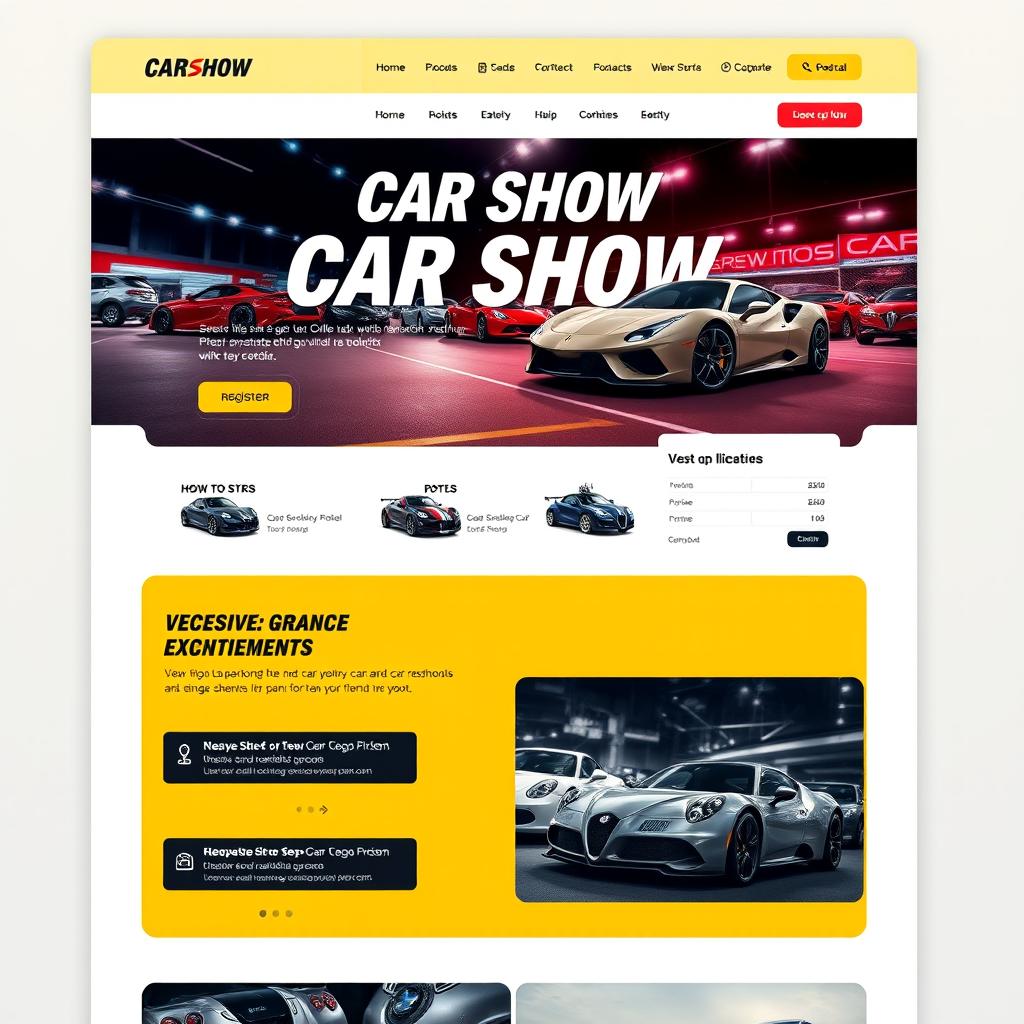 Create a visually stunning and engaging website for a car show