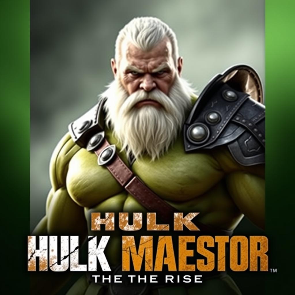 Create a promotional poster for the film titled 'Hulk Maestro: The Rise'