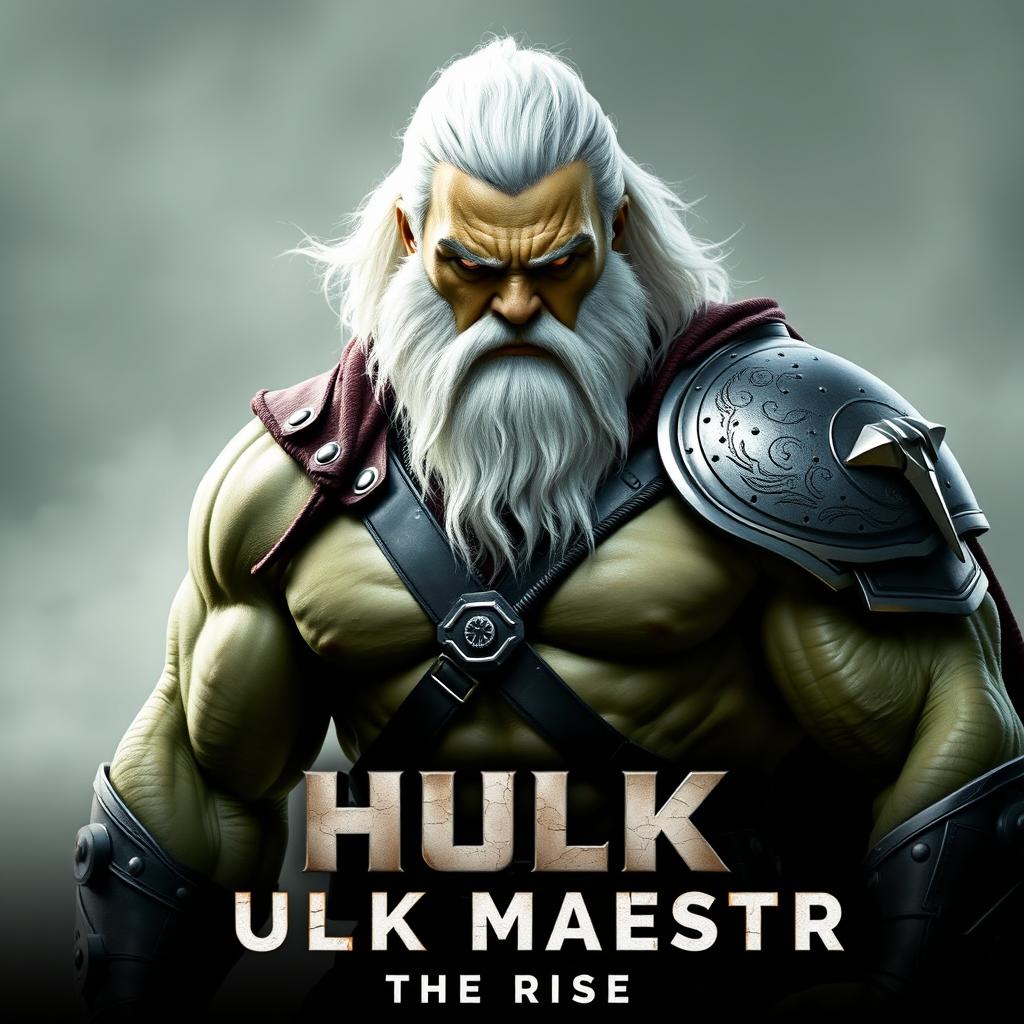 Create a promotional poster for the film titled 'Hulk Maestro: The Rise'