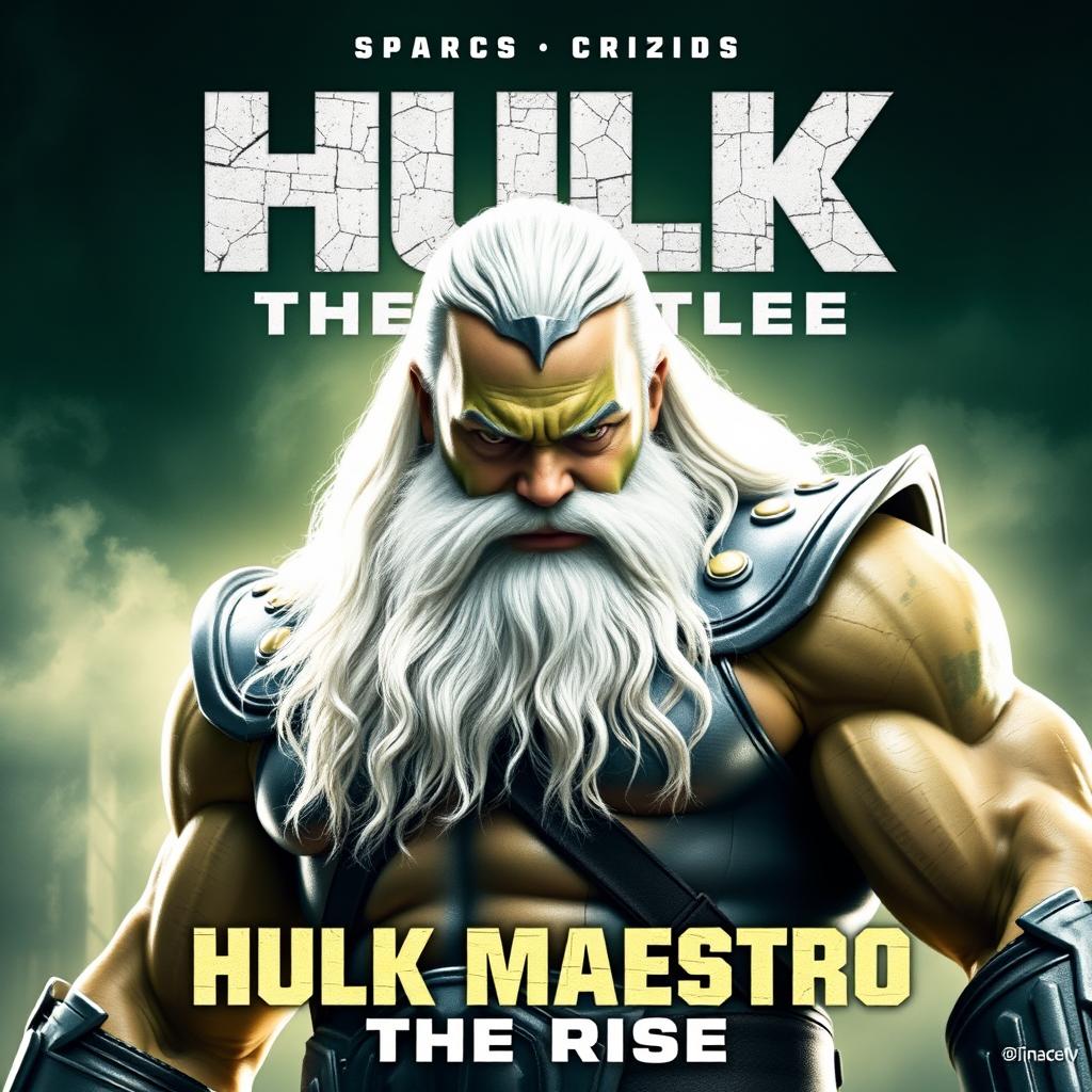 Create a promotional poster for the film titled 'Hulk Maestro: The Rise'