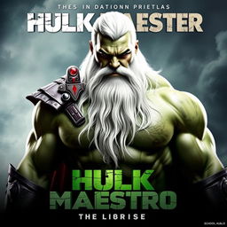 Create a promotional poster for the film titled 'Hulk Maestro: The Rise'