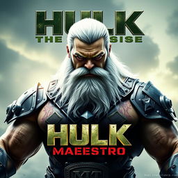 Create a promotional poster for the film titled 'Hulk Maestro: The Rise'