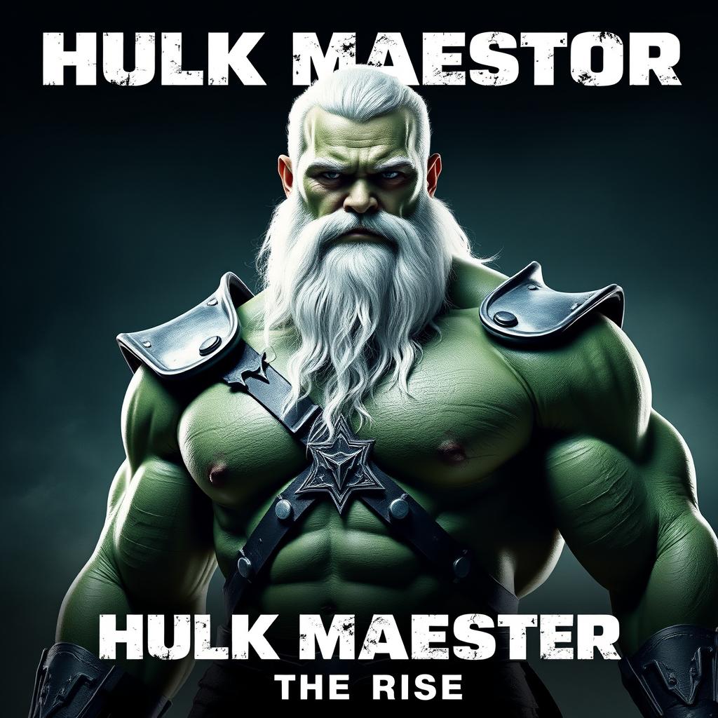 Create a promotional poster for the film titled 'Hulk Maestro: The Rise'