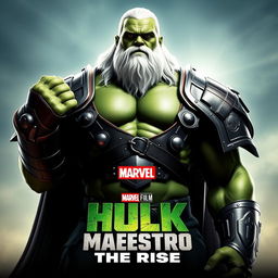 Create a promotional poster for the Marvel film titled 'Hulk Maestro: The Rise'