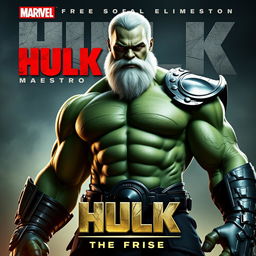 Create a promotional poster for the Marvel film titled 'Hulk Maestro: The Rise'