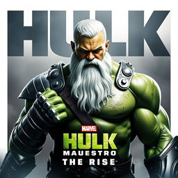 Create a promotional poster for the Marvel film titled 'Hulk Maestro: The Rise'