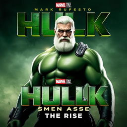 Create a promotional poster for the Marvel film titled 'Hulk Maestro: The Rise' featuring Mark Ruffalo as Hulk Maestro