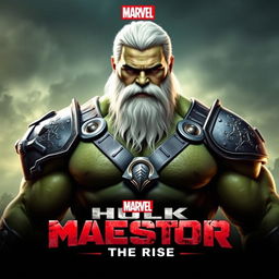 Create a promotional poster for the Marvel film titled 'Hulk Maestro: The Rise'